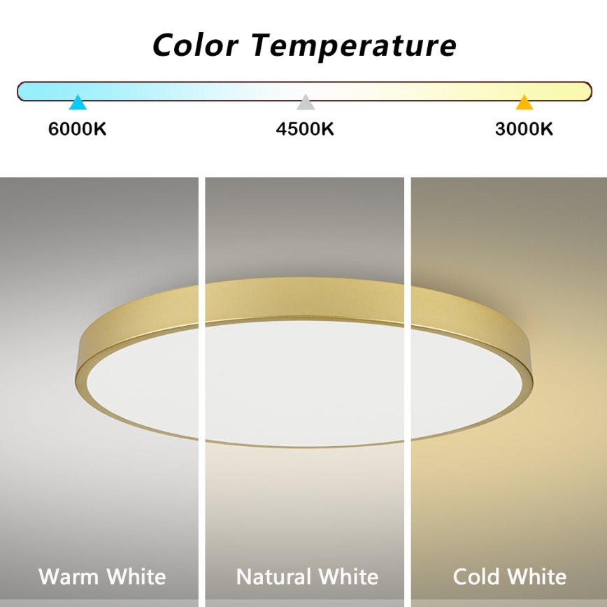 Brilagi - Plafoniera LED dimmerabile POOL SMART LED/128W/230V 3000-6000K 100 cm dorata Wi-Fi Tuya + telecomando