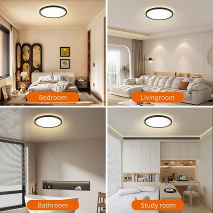Brilagi - Lampada da soffitto dimmerabile LED ULTRA SLIM LED/24W/230V 2700-6500K diam. 42 cm nero + telecomando