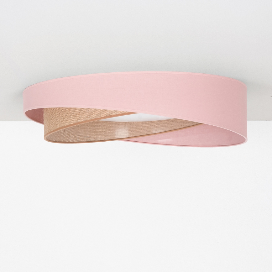BRILAGI - Plafoniera LED dimmerabile VELVET TWIST LED/36W/230V 3000-6000K Ø 65 cm Wi-Fi Tuya Beacon rosa/beige + telecomando