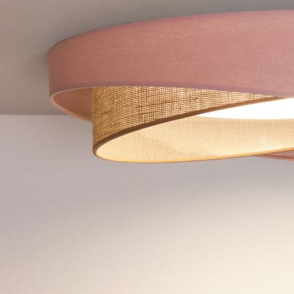 BRILAGI - Plafoniera LED dimmerabile VELVET TWIST LED/36W/230V 3000-6000K Ø 65 cm Wi-Fi Tuya Beacon rosa/beige + telecomando
