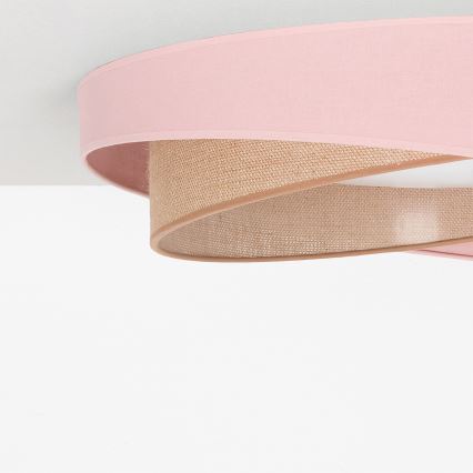 BRILAGI - Plafoniera LED dimmerabile VELVET TWIST LED/36W/230V 3000-6000K Ø 65 cm Wi-Fi Tuya Beacon rosa/beige + telecomando