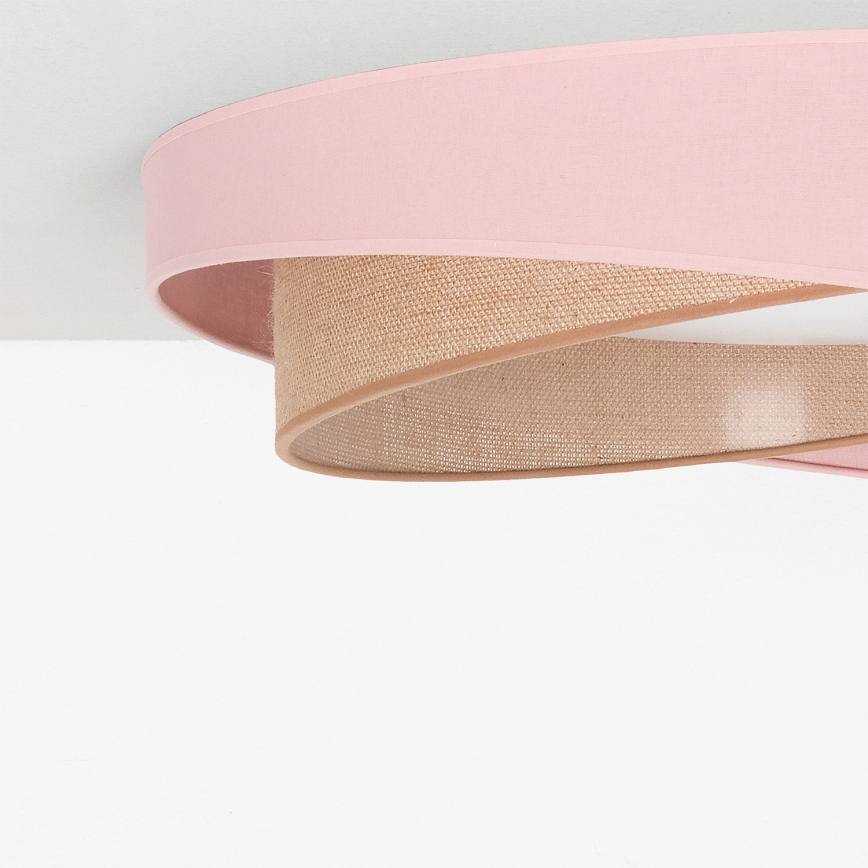 BRILAGI - Plafoniera LED dimmerabile VELVET TWIST LED/36W/230V 3000-6000K Ø 65 cm Wi-Fi Tuya Beacon rosa/beige + telecomando
