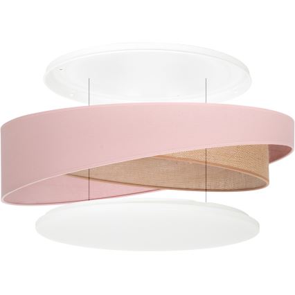 BRILAGI - Plafoniera LED dimmerabile VELVET TWIST LED/36W/230V 3000-6000K Ø 65 cm Wi-Fi Tuya Beacon rosa/beige + telecomando