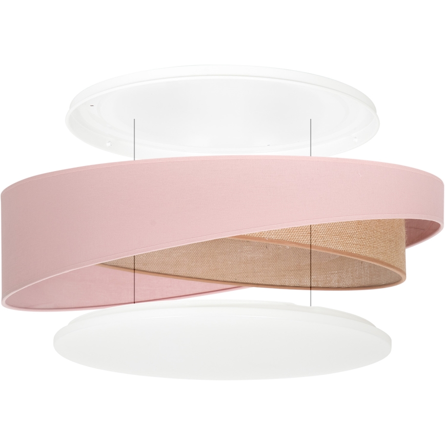 BRILAGI - Plafoniera LED dimmerabile VELVET TWIST LED/36W/230V 3000-6000K Ø 65 cm Wi-Fi Tuya Beacon rosa/beige + telecomando