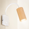 Brilagi - Lampada flessibile da muro SELE 1xGU10/30W/230V bianco/decorazioni in rovere