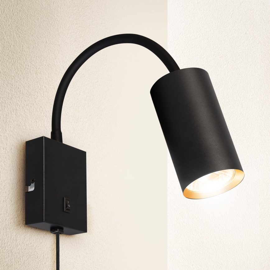 Brilagi - Lampada flessibile da muro SELE 1xGU10/30W/230V nero/oro