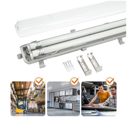 Brilagi - Lampada fluorescente tecnica LED OPTIMA T8 2xG13/18W/230V 6500K IP65 128 cm