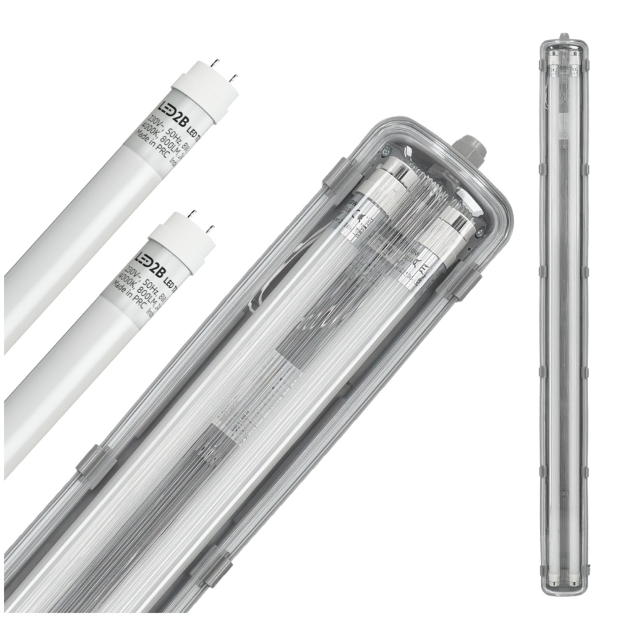 Brilagi - Lampada fluorescente tecnica LED OPTIMA T8 2xG13/18W/230V 6500K IP65 128 cm