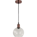 Brilagi - Lampada LED a sospensione con cavo RETRO GLASS 1xE27/60W/230V Ø 25 cm rame/trasparente