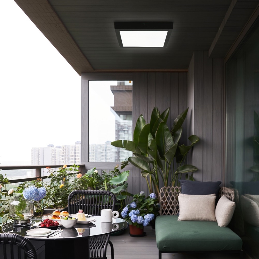 Brilagi - Plafoniera LED da bagno FRAME LED/24W/230V 30x30 cm 3000/4000/6000K IP44 nero