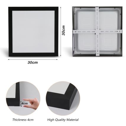 Brilagi - Plafoniera LED da bagno FRAME LED/24W/230V 3000/4000/6000K IP44 nero