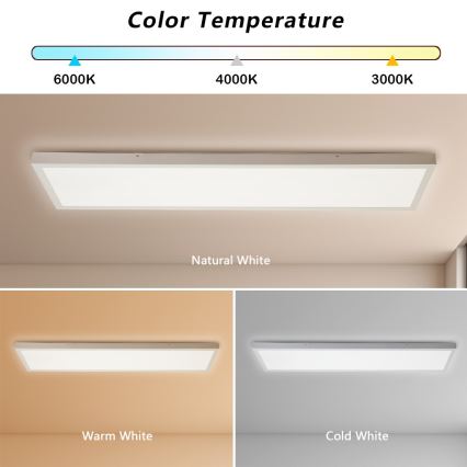 Brilagi - Plafoniera LED da bagno FRAME LED/50W/230V 30x120 cm 3000/4000/6000K IP44 bianco