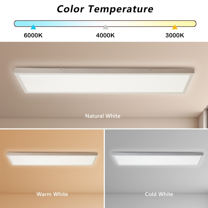 Brilagi - Plafoniera LED da bagno FRAME LED/50W/230V 30x120 cm 3000/4000/6000K IP44 bianco