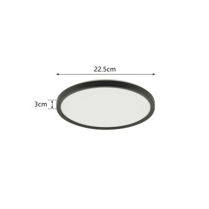 Brilagi - Plafoniera LED da bagno ULTRA SLIM LED/12W/230V diametro 22,5 cm nero IP54