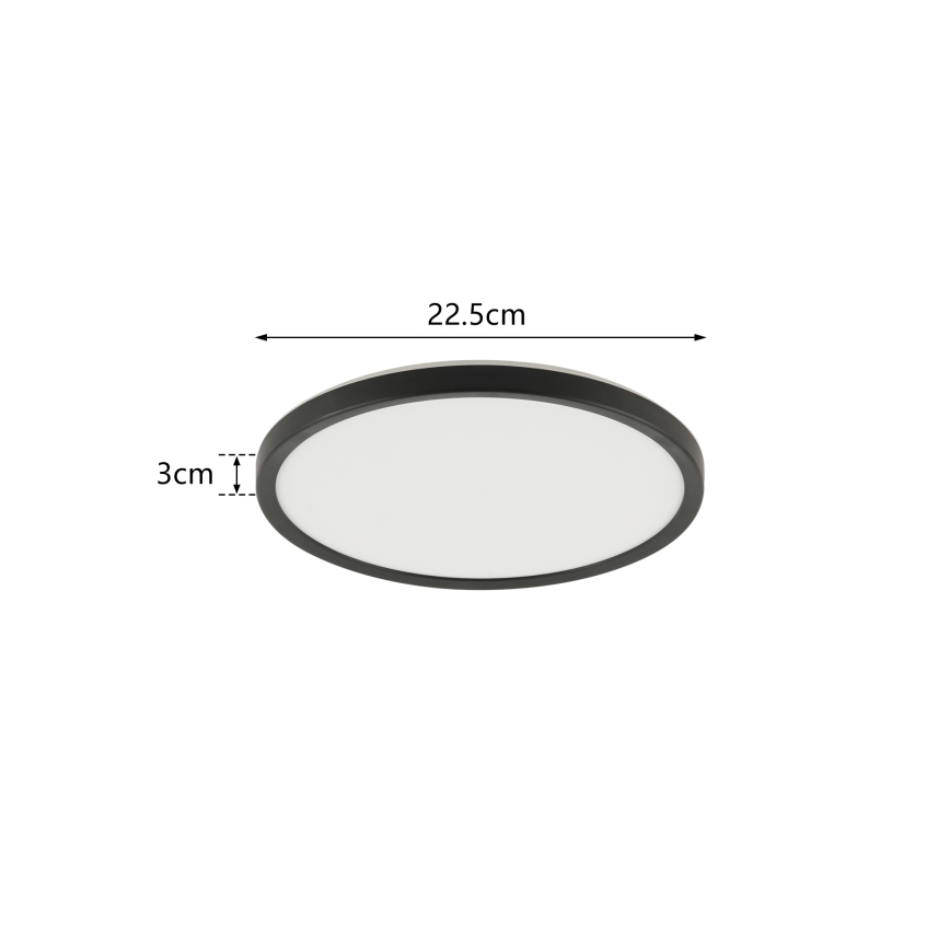 Brilagi - Plafoniera LED da bagno ULTRA SLIM LED/12W/230V diametro 22,5 cm nero IP54