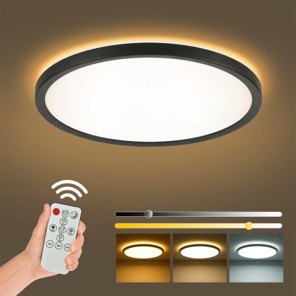 Brilagi - Plafoniera LED da bagno ULTRA SLIM LED/18W/230V diametro 30 cm nero IP54