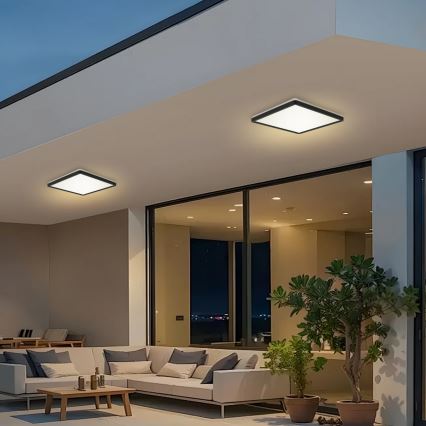 Brilagi - Plafoniera LED da bagno ULTRA SLIM LED/24W/230V 42x42 cm nero IP54