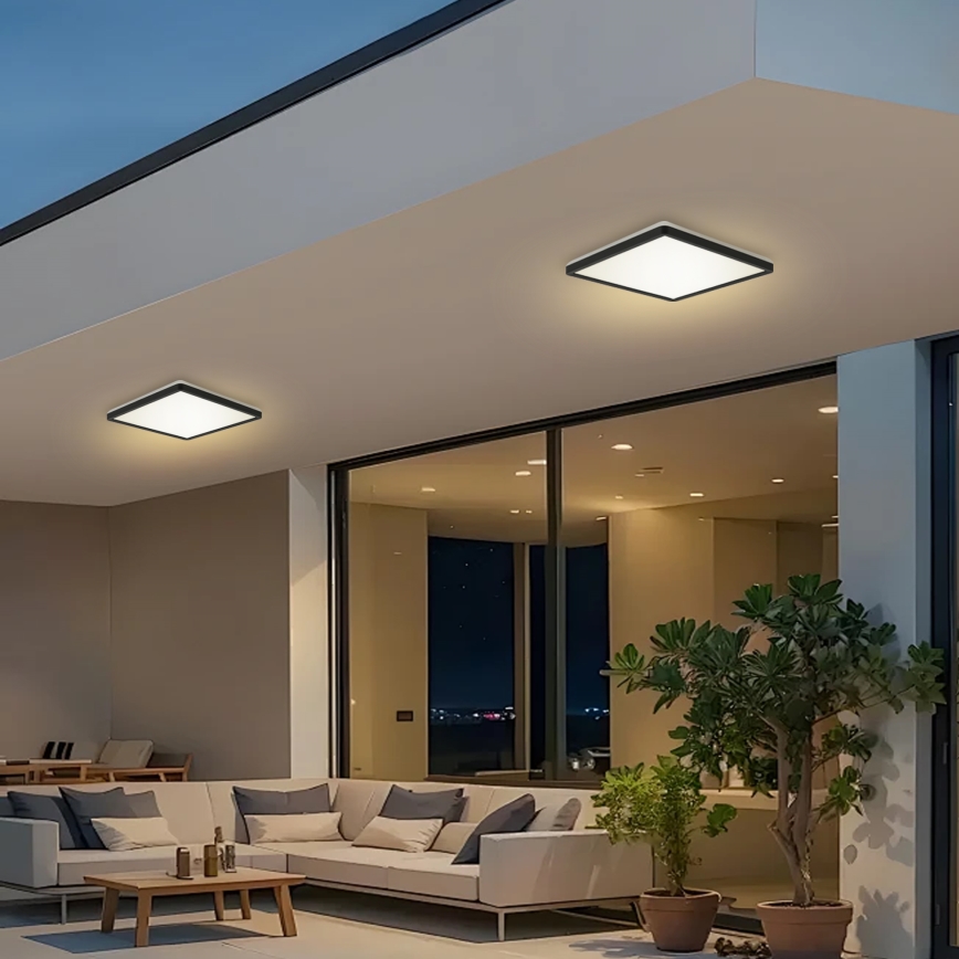 Brilagi - Plafoniera LED da bagno ULTRA SLIM LED/24W/230V 42x42 cm nero IP54