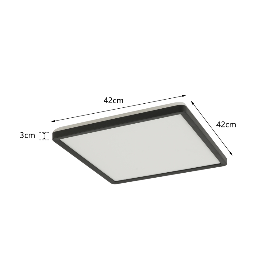 Brilagi - Plafoniera LED da bagno ULTRA SLIM LED/24W/230V 42x42 cm nero IP54