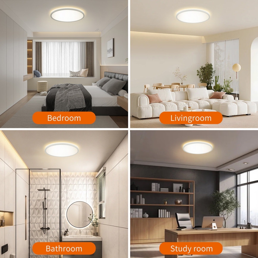 Brilagi - Plafoniera LED da bagno ULTRA SLIM LED/24W/230V diametro 42 cm bianco IP54
