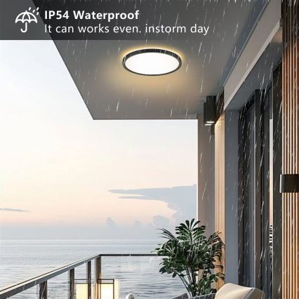 Brilagi - Plafoniera LED da bagno ULTRA SLIM LED/24W/230V diametro 42 cm nero IP54