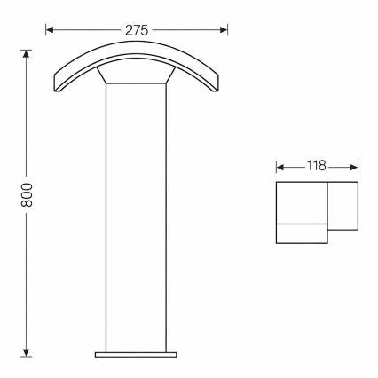 Brilagi - Lampada LED da esterno ARCELO LED/9W/230V 80 cm IP54