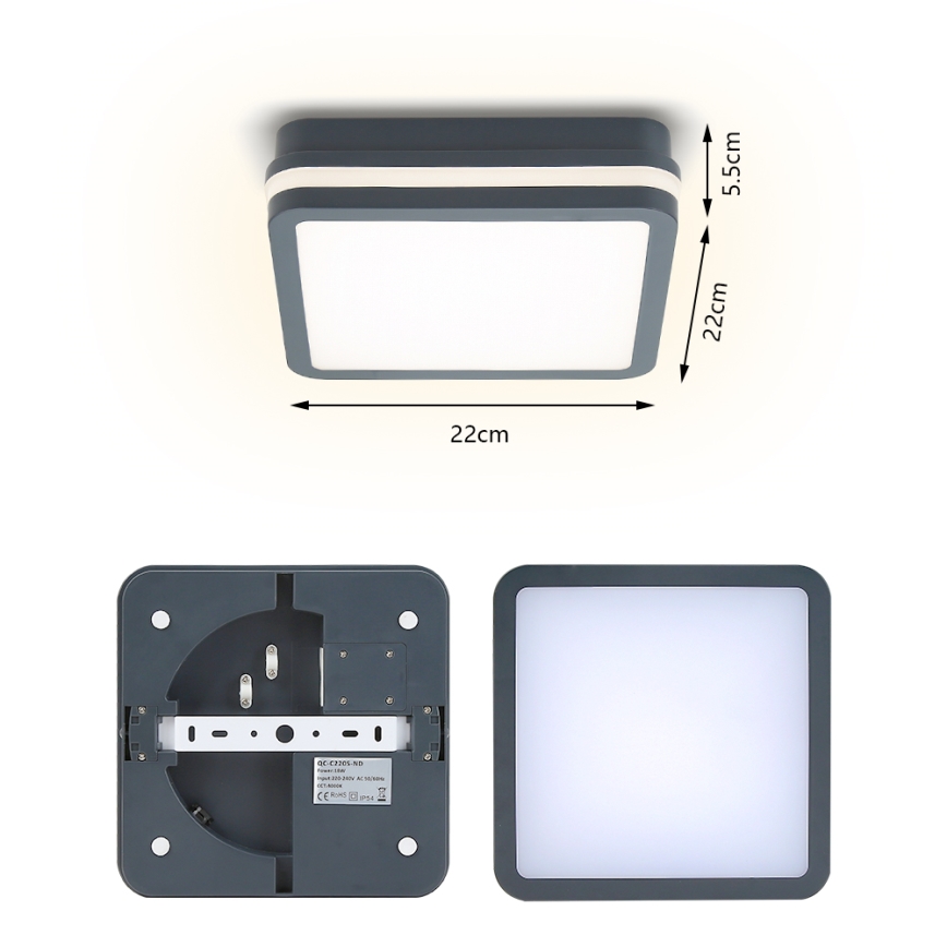 Brilagi - Lampada LED da esterno BENE LED/18W/230V 22x22 cm IP54