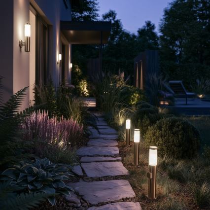 BRILAGI - Lampada LED da esterno con presa ELIA 1xE27/7W/230V 4000K IP44 50 cm cromo opaco