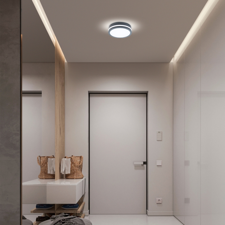 Brilagi - Lampada da esterno LED con sensore BENE LED/18W/230V Ø 22 cm antracite IP54