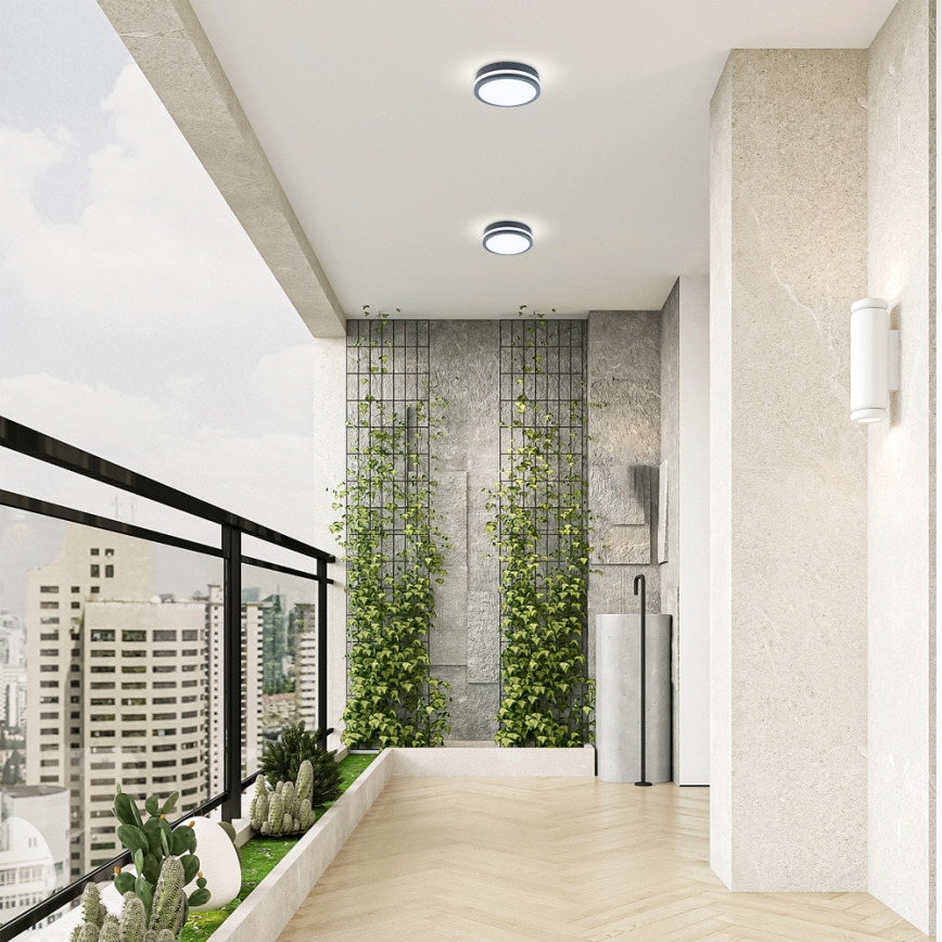 Brilagi - Lampada da esterno LED con sensore BENE LED/18W/230V Ø 22 cm antracite IP54