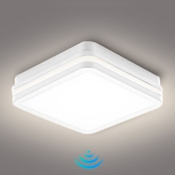 Brilagi - Lampada LED da esterno con sensore BENE LED/24W/230V 26x26 cm bianca IP54