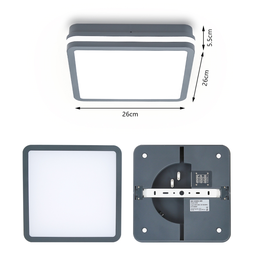 Brilagi - Lampada LED da esterno con sensore BENE LED/24W/230V 26x26 cm IP54 antracite