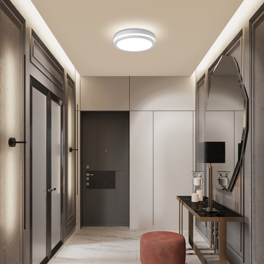 Brilagi - Plafoniera LED da esterno con sensore BENE LED/24W/230V Ø 26 cm bianco IP54