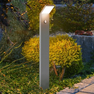 Brilagi - Lampada LED da esterno con sensore RIANO LED/8W/230V argento IP65