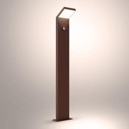 Brilagi - Lampada LED da esterno con sensore RIANO LED/8W/230V marrone IP65 80 cm