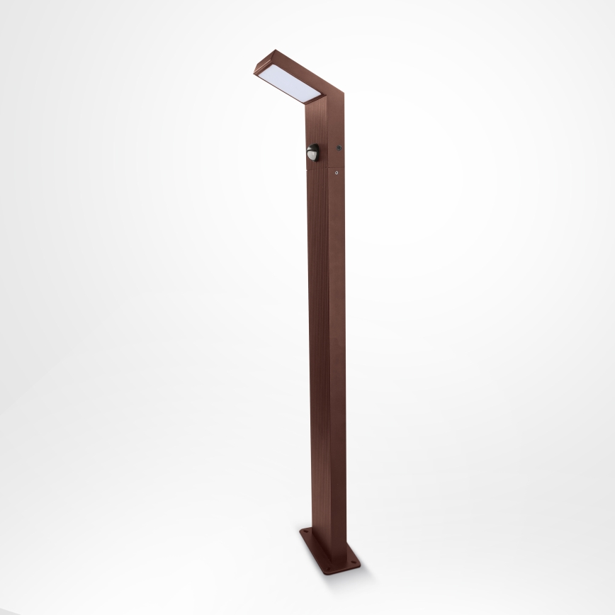 Brilagi - Lampada LED da esterno con sensore RIANO LED/8W/230V marrone IP65 80 cm