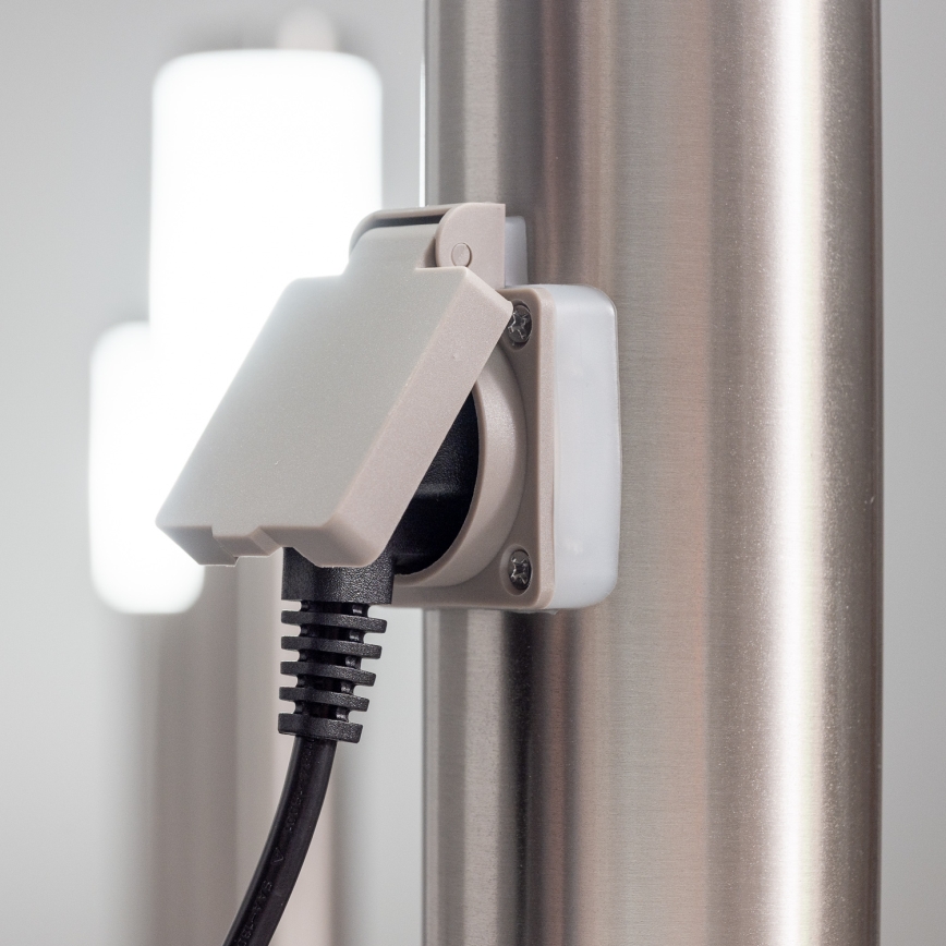 BRILAGI - ELIA, lampada LED da esterno dimmerabile con presa integrata, 1xE27/6W/230V, 2700-6500K, IP44, Wi-Fi, 50 cm, cromo opaco