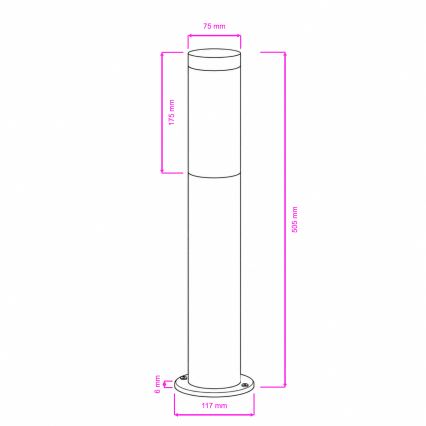BRILAGI - Lampada LED da esterno ELIA 1xE27/7W/230V 4000K IP44 50 cm cromo satinato