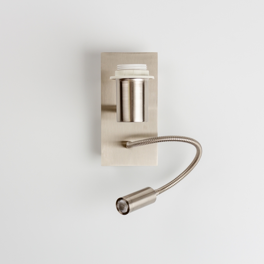 Brilagi - Lampada da parete flessibile a LED NUBILA 1xE27/25W/230V + LED/3W cromo opaco/arancione