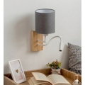 Brilagi - Lampada LED da parete flessibile NUBILA WOOD 1xE27/25W/230V + LED/3W rovere/bianco/grigio chiaro