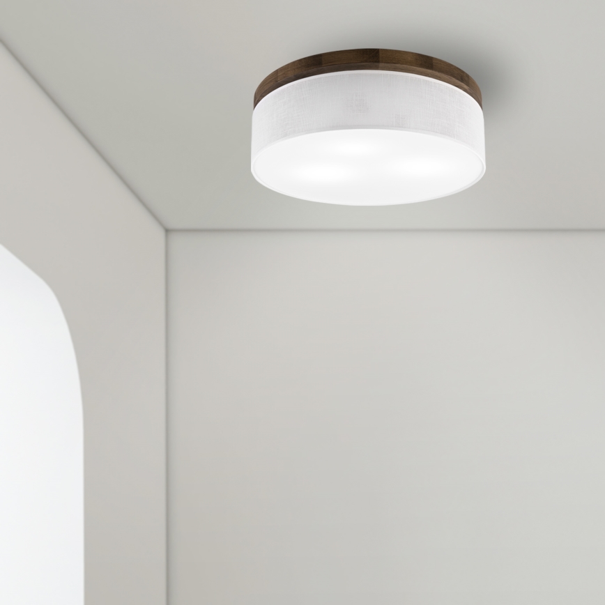 Brilagi - Lampada da soffitto LED BELLADONNA 3xE27/15W/230V diam. 50 cm bianco/rovere noce
