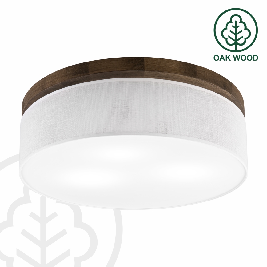 Brilagi - Lampada da soffitto LED BELLADONNA 3xE27/15W/230V diam. 50 cm bianco/rovere noce