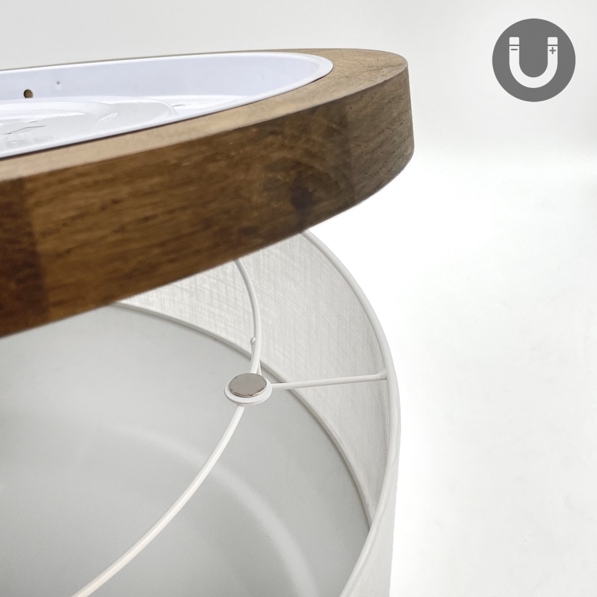 Brilagi - Lampada da soffitto LED BELLADONNA 3xE27/15W/230V diam. 50 cm bianco/rovere noce