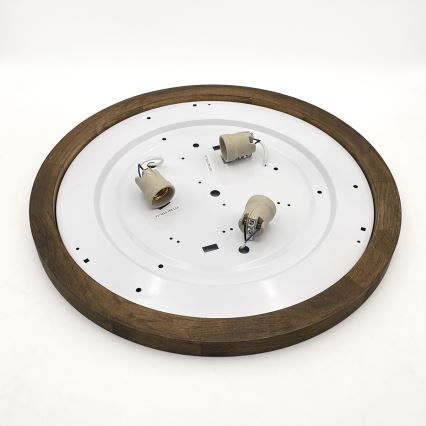Brilagi - Lampada da soffitto LED BELLADONNA 3xE27/15W/230V diam. 50 cm bianco/rovere noce