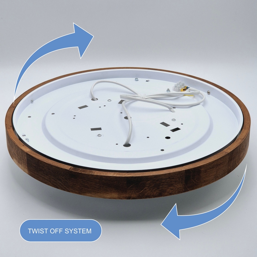 Brilagi - Lampada da soffitto LED CARVALHO SLIM 3xE27/60W/230V rovere ciliegio diam. 47 cm