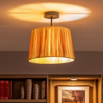 Brilagi - Lampada LED da soffitto CERIA BOHO 1xE27/60W/230V Ø 30 cm nero/rafia