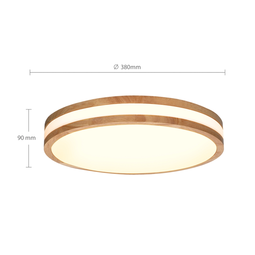 Brilagi - Lampada da soffitto dimmerabile a LED MOLINA LED/48W/230V 3000-6500K rovere Ø 38 cm + telecomando