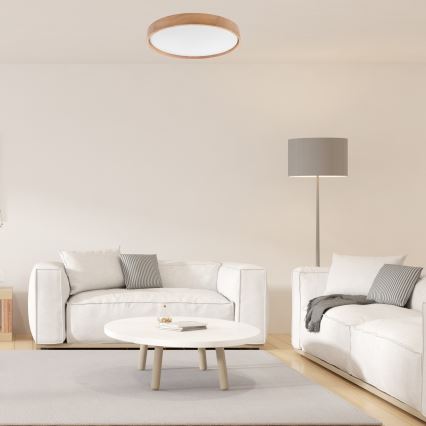 Brilagi - Lampada da soffitto dimmerabile LED MANAROLA SMART LED/36W/230V 2700-6500K rovere Ø 51 cm Wi-Fi + telecomando Tuya