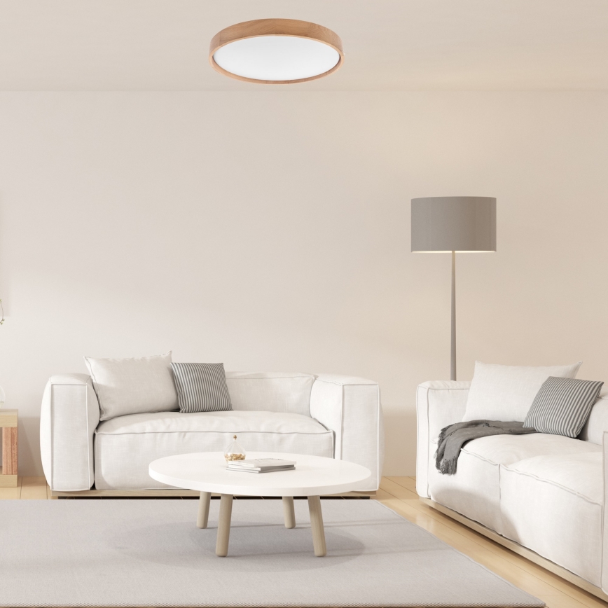 Brilagi - Lampada da soffitto dimmerabile LED MANAROLA SMART LED/36W/230V 2700-6500K rovere Ø 51 cm Wi-Fi + telecomando Tuya