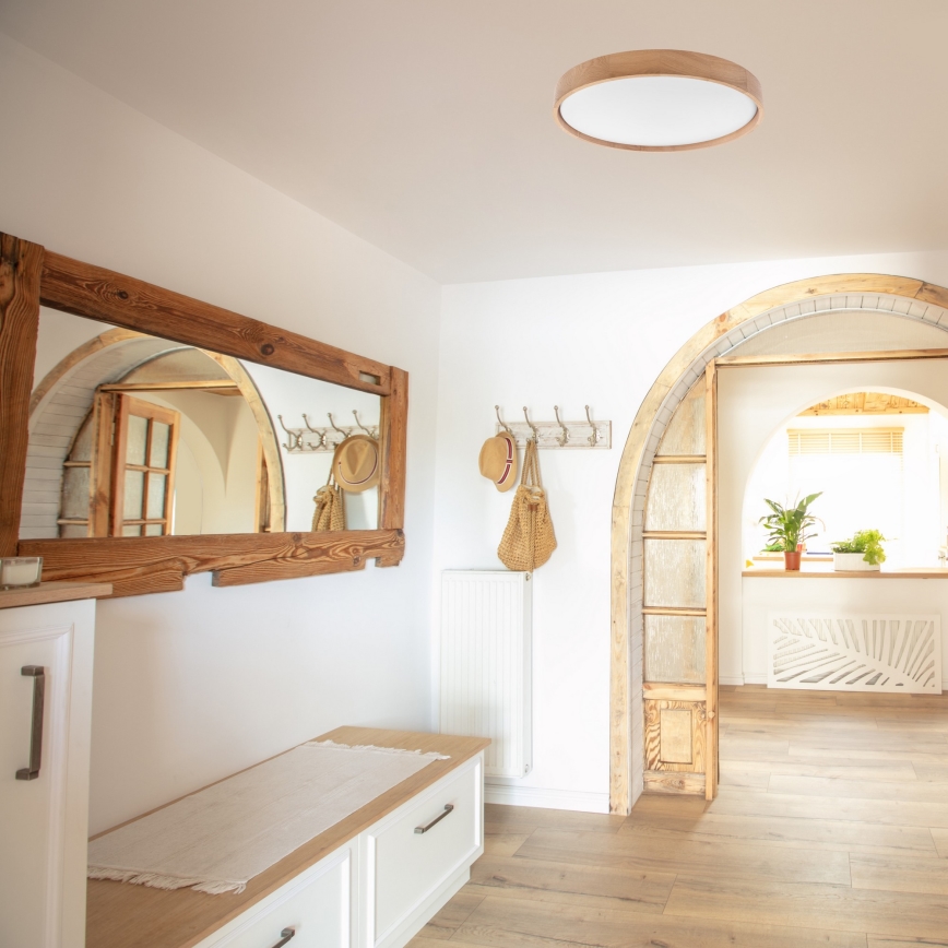 Brilagi - Lampada da soffitto dimmerabile LED MANAROLA SMART LED/36W/230V 2700-6500K rovere Ø 51 cm Wi-Fi + telecomando Tuya